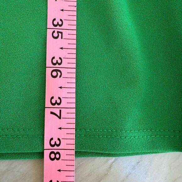 Marina green crepe shirt dress with elastic waist stretch size S NWT - Picture 9 of 10